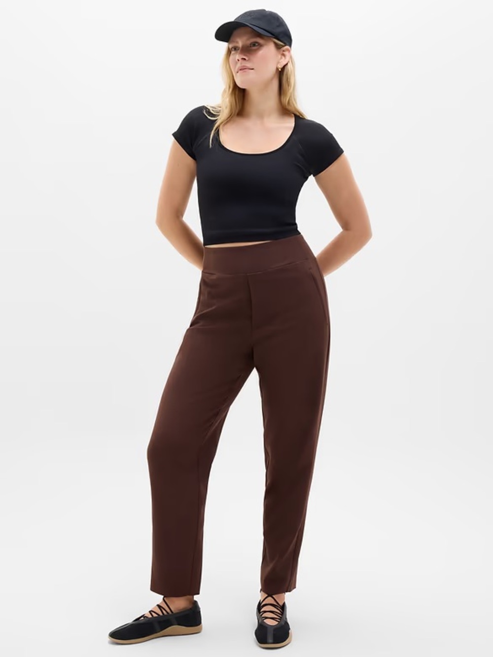 Athleta Endless High Rise Pant Stretch Woodland Brown Casual Pants Size 16 Tall